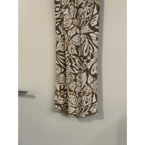 Tommy Bahama Size S/P Taupe White Twist Knot Back Sleeveless Dress Back Keyhole - Picture 3 of 8